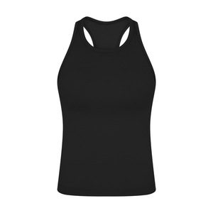 Vente en gros de débardeurs de yoga sans couture pour femmes vêtements de fitness à motif solide avec fermeture élastique à la taille - Product Image 3