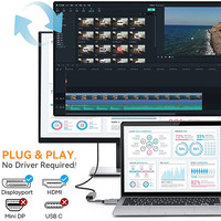 Adaptateur USB mâle vers Displayport femelle, convertisseur 4k vers HDMI, Dp 4k 60hz, pour Pc, ordinateur portable, Hd projecteur