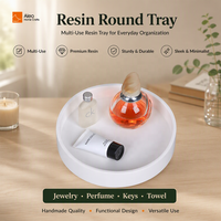 Nampan Poliesin Putih Solid Buatan Tangan, Ramah Lingkungan, Kokoh, Organizer Meja untuk Kosmetik, Handuk, Dekorasi Rumah/Hotel