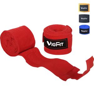 Pembalut Tangan Tinju VIGFIT Katun Berkualitas Tinggi Velcro Lebar 2.5M 5M Semi Elastis Logo Kustom Ukuran Kustom Warna Kustom untuk Tinju - Product Image 1