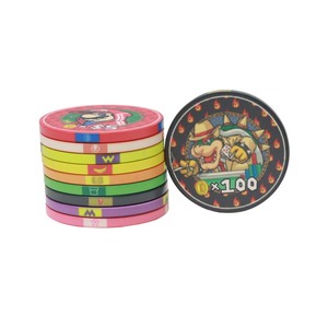 Tùy chỉnh in mô hình Super Mario gốm Poker Chip set mẫu miễn phí sòng bạc theo chủ đề chip cờ Bạc Trò chơi thẻ - Product Image 5
