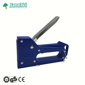 Pistola de grapas de plástico ligera JY605 JT-21 24 4(5/32')-8mm(5/16') para uso doméstico y de oficina, bricolaje e industrial, con mango metálico azul - Product Image 1