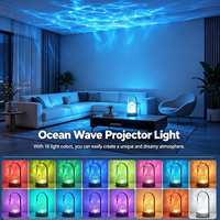 Projecteur de lumière à ondes océaniques modernes, 16 couleurs LED, télécommande tactile, lampe de table portable, rechargeable par USB, lampe d'ambiance rotative