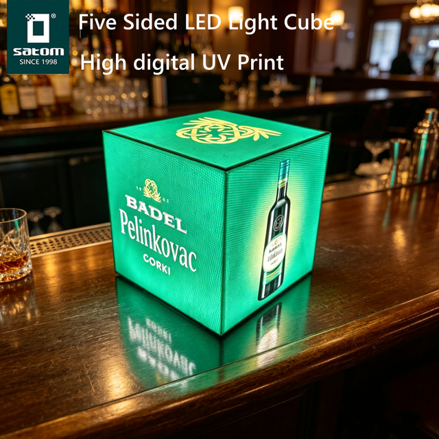 Six Sided Cube Square Light up Light Box for Retail Promotion Display