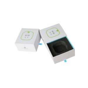 SILVER24 Rigid Gift <b>Box</b> Cotton Liner UV Logo High-End Jewelry Packaging Rectangle Ivory Board Magnetic Closure Handle - Product Image 3