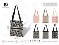 Borsa a Spalla Lavorata a Maglia con Motivo a Lettere, Due Manici, Chiusura Aperta, per Uso Quotidiano, Adatta a Tutte le Stagioni - Product Image 3