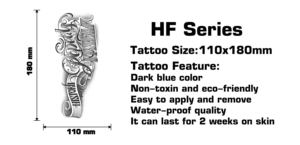 Autocollant de tatouage temporaire à manches courtes, imperméable, pour le visage et le corps, design artistique, tenue 15 jours - Product Image 2