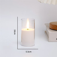 Bougie LED sans flamme à télécommande électronique, effet de flamme vacillante, en plastique blanc, pour mariage, fête, décoration de Noël