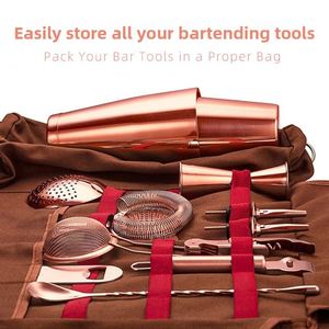 Barillio Bartender Bag (Without Tools) Crossbody Waxed Canvas Zipper Closure Cocktail Shaker Storage Travel Bartender Kit Bag - Product Image 3