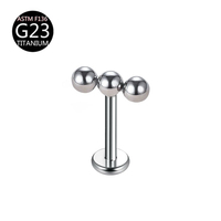 Nouvelles boucles d'oreilles unisexes en titane H23, série boule de soudure, clous d'oreille pour cartilage, anneaux de lèvre, bijoux de piercing corporel, cadeau de mariage