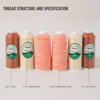 Fil à broder en nylon Snowflake 28S 2 plis 1500m 265 couleurs Chenille Point de chaînette Vente en gros