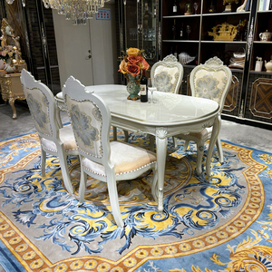 RUI SEN Set Tavolo e Sedie da Pranzo in Stile Francese, Lussuoso Tavolo da Pranzo Europeo in Legno Massello Intagliato per 6 Persone - Product Image 2