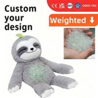 Coussin chauffant lesté personnalisé de 4 lb – Peluche paresseux réaliste de 15 pouces, super douce et moelleuse pour enfants