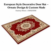 Tapis de sol en fibres synthétiques, style européen, motif de plantes et de fleurs méditerranéennes, antidérapant, insonorisant, paillasson