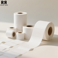 Étiquettes thermiques auto-adhésives avec logo d'impression personnalisé Rouleau d'emballage d'autocollants Autocollants d'étiquettes en vinyle en papier blanc vierge par sublimation