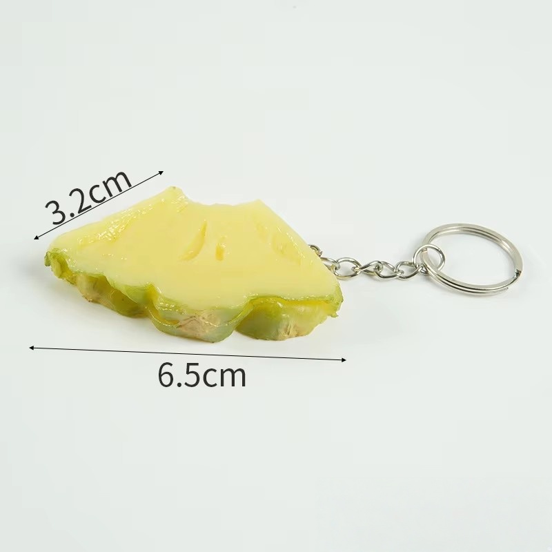 พวงกุญแจสไลซ์สับปะรดสีเหลืองซีด