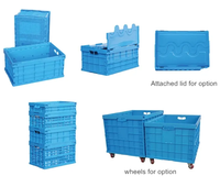 Grande caisse de stockage logistique rectangulaire avec couvercle épaissi, boîte de retournement en plastique en provenance de Chine