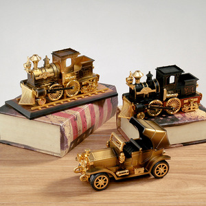 <span class=keywords><strong>Boîte</strong></span> <span class=keywords><strong>à</strong></span> <span class=keywords><strong>musique</strong></span> vintage nostalgique de voiture ancienne et de locomotive, objet décoratif créatif, jouet pour garçon, cadeau pour la fête des enfants, cadeau d'anniversaire - Product Image 1