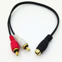 Câble audio-vidéo HITEC plaqué or YR-AV-4 1 RCA femelle vers 2 RCA mâles, compatible 100% OEM pour home cinéma