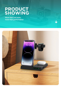 Nouveau produit 2026 : Station de charge sans <span class=keywords><strong>fil</strong></span> magnétique pliable 6-en-1 rapide 15W <span class=keywords><strong>avec</strong></span> votre logo - Product Image 5