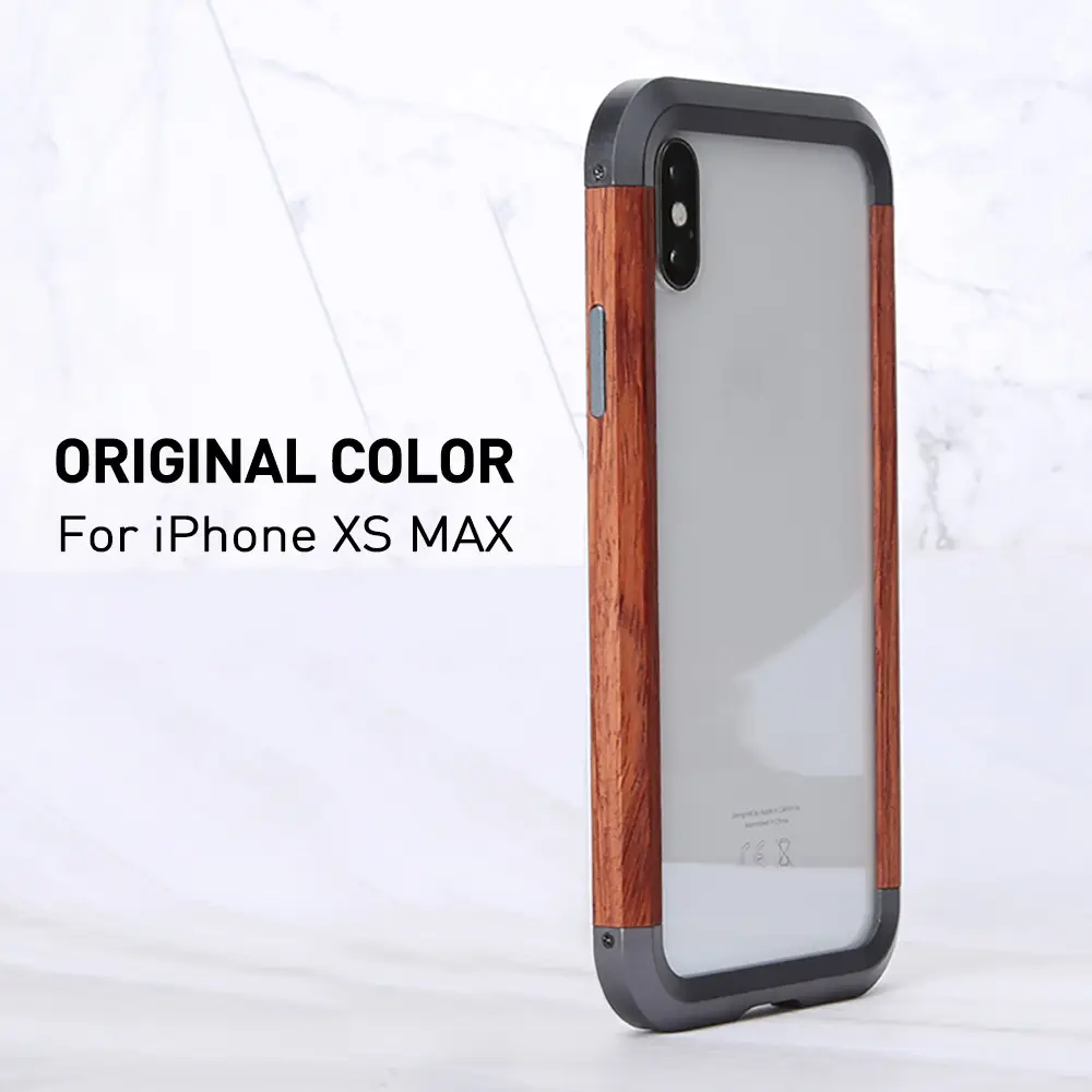Ultra-Thin Aluminum Wood Metal Aluminum Bumper Case For iPhone