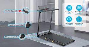 Lijiujia 1.5HP Foldable Movable Max User Weight 90Kgs <strong>Manual</strong> Incline Walking Pad <strong>Tredmill</strong> - Product Image 3