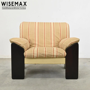 WISEMAX FURNITURE chaise d'accent en bois massif design italien boucle tissu meubles de salon canapés loisirs simples <span class=keywords><strong>fauteuil</strong></span> bas - Product Image 4