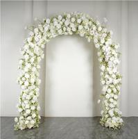 FA3038H Arrangement floral en forme de U personnalisé en soie, roses blanches, arche de fleurs artificielles, mariage, Saint-Valentin, Pâques, respectueux de l'environnement