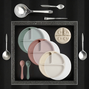 Ensemble <span class=keywords><strong>de</strong></span> 3 pièces en <span class=keywords><strong>silicone</strong></span> <span class=keywords><strong>de</strong></span> <span class=keywords><strong>qualité</strong></span> <span class=keywords><strong>alimentaire</strong></span> sans BPA, écologique, avec motif <span class=keywords><strong>de</strong></span> dessin animé, assiette divisée à ventouse, bol et cuillère pour l'alimentation des tout-petits et des bébés - Product Image 3