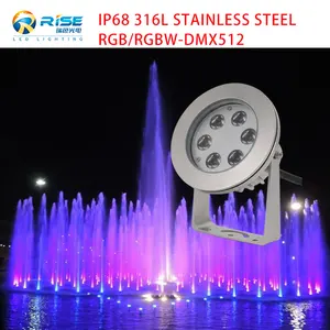 Lâmpada exterior IP68 impermeável iluminação subaquática para fontes LED RGB quadrado piscina luz