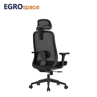 Fauteuil de bureau ergonomique de direction EGROspace avec dossier haut en maille et appui-tête, idéal pour la vente en gros en usine