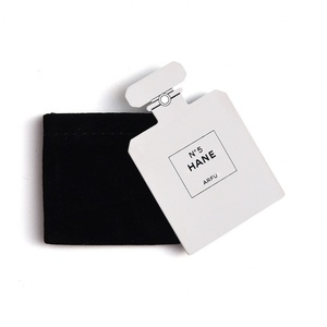 Wholesale Unique Design White Metal Silkscreen Printing <b>Compact</b> Makeup Velvet Bags for Pocket <b>Mirrors</b> - Product Image 1