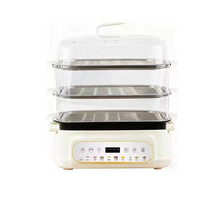 Vaporera Eléctrica de Gran Capacidad de 1500 W, Logotipo Personalizado, 3 Niveles, Multifunción, Acero Inoxidable, Control Digital, para el Hogar, Dim Sum