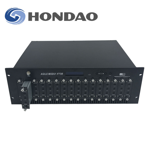 16 in 1 Analog Channel Modulator PAL BG NTSC for Hotel Cable TV System with FTTH IP TCP Support