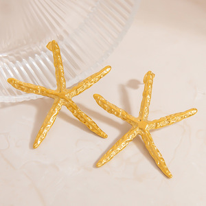 Stainless Steel Starfish Jewelry Set Women's <b>Beach</b> Resort Style Ocean Theme Necklace Earrings Fashion <b>Accessory</b> - Product Image 3