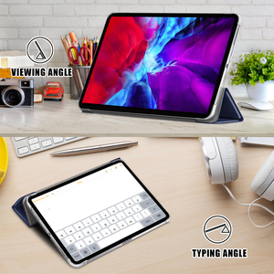 เคสแท็บเล็ตสำหรับ <span class=keywords><strong>iPad</strong></span> <span class=keywords><strong>Pro</strong></span> <span class=keywords><strong>12.9</strong></span>นิ้ว2022 \ 2021 \ 2020 <span class=keywords><strong>2018</strong></span>ขาตั้งพับสามทบแบบบางเฉียบ - Product Image 5