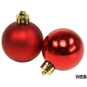 Adornos Navideños Rojos Brillantes y Mate de 3 cm, Paquete de 15 para Decoración de Árboles - Product Image 3