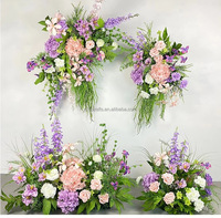 NI Party Purple Fake Flowers Birthday Children's Decoration Arch Backdrop Flower Arrangement Wedding Background for Photography
