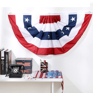 Entrega rápida 1.5x3FT Día DE LA Independencia Americana EE. UU. Medio plisado Fan Bunting Banderas decorativas para decoración interior y exterior - Product Image 4
