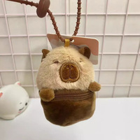Porte-clés en peluche personnalisé Capybara Panda en gros, faible MOQ, porte-clés en silicone avec boucle, breloque de sac, animal en peluche Kawaii