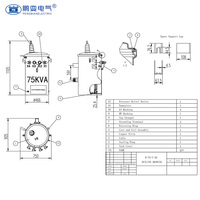 Transformador Toroidal Monofásico Pengbian D11-25kVA para Montaje en Poste, 13.2kV 120/240V, Totalmente Sellado, 50/60Hz, IEC, Directo de Fábrica