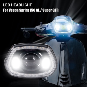 Sistema di illuminazione moto YongJin faro anteriore a LED nero per 150 vespa scooter Sprint - Product Image 2