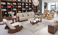 Fauteuil de loisirs en bois massif de style moderne avec siège rembourré, pour la maison, le bureau, la chambre, la décoration d'hôtel