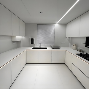 ตู้ครัวเชิงพาณิชย์แลคเกอร์สีขาวเงาสูงและเฟอร์นิเจอร์ครัว - Product Image 1