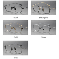 Monturas de Gafas GWS199, Gafas de Titanio con Montura Redonda para Hombre y Mujer, Gafas Ópticas de Titanio