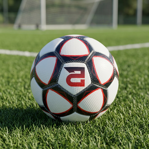 Ballon de football Premier modèle 610 taille 5 en PU, pour usage extérieur toutes saisons, blanc avec motif bleu et noir - Product Image 4