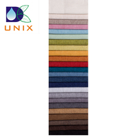 Home Textile Leinen ähnliche Polyester Sofa Stoff Plain Dyed Polsterung mit Leinen Look Warp Knitted Technik