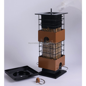 Mangeoire automatique intelligente pour oiseaux d'intérieur, écologique, en métal, à alimentation lente, 2 bols anti-fuite, étanches IPX5, noir, fer, marron - Product Image 3