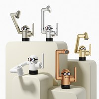 Robinet de lavabo pliable vert macaron créatif en laiton, mitigeur double fonction économiseur d'eau, aérateur anti-éclaboussures pour salle de bain