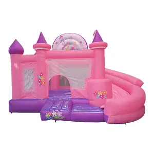 Navio aéreo livre à porta, castelo bouncy rosa 4.5x4m, casa inflável comercial do jumper com combos da corrediça para a venda